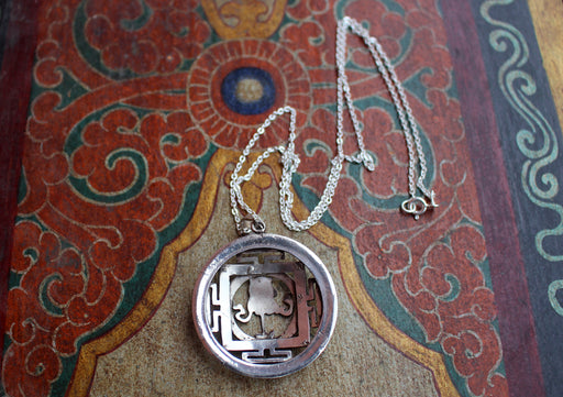 Silver Sterling 8 Auspicious Victory Pendant - nepacrafts