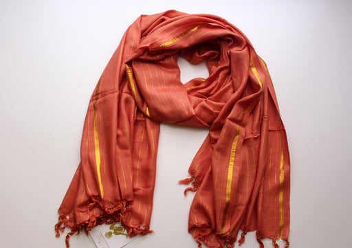 Orange Cotton Summer Scarf - nepacrafts