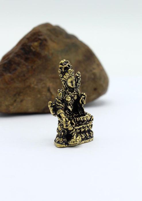 Mini Brass Green Tara Statue