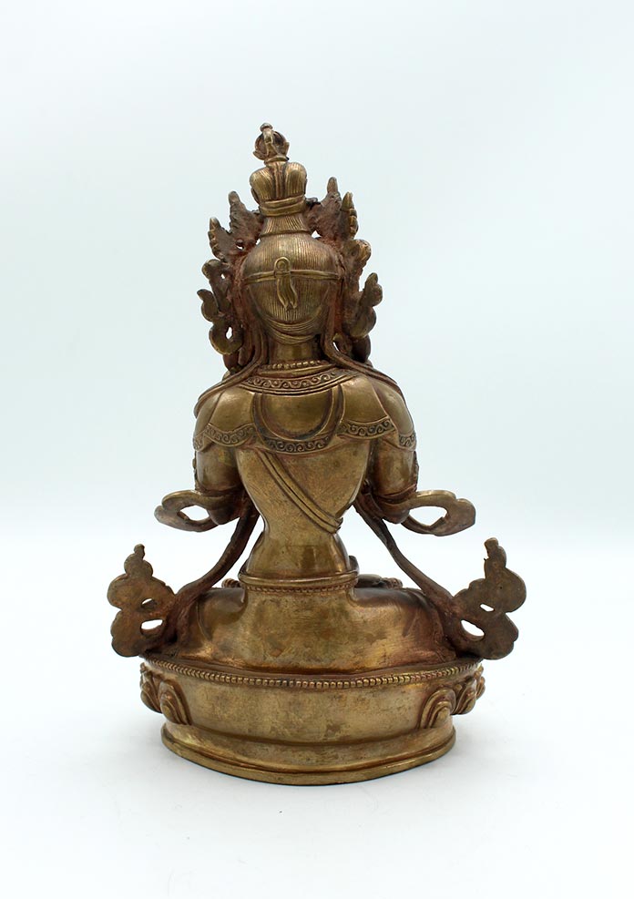 Copper Bodhisattva Vajrasattva Statue 8.5"