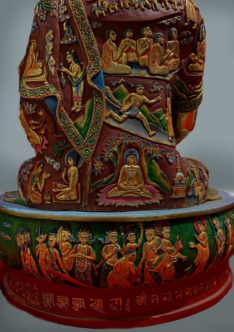 Master Piece Gold Plated Painted  Shakyamuni Buddha Statue