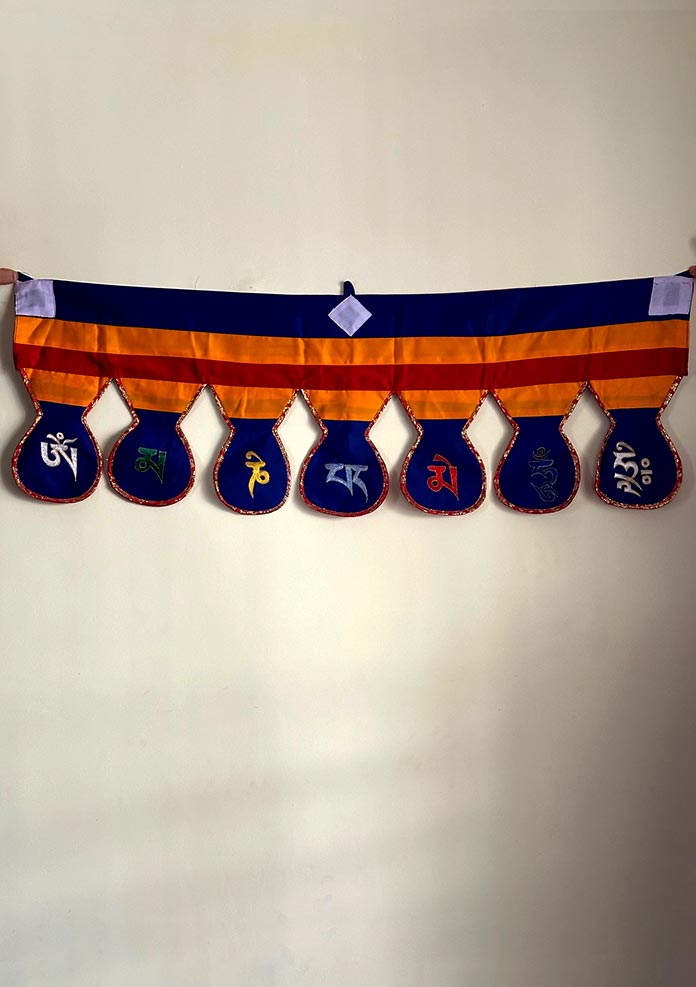 Multicolored Om Mani Wall Hanging Horizontal Banner