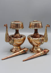 Tibetan Buddhist Ritual Copper Vase Bhumpa Set - nepacrafts
