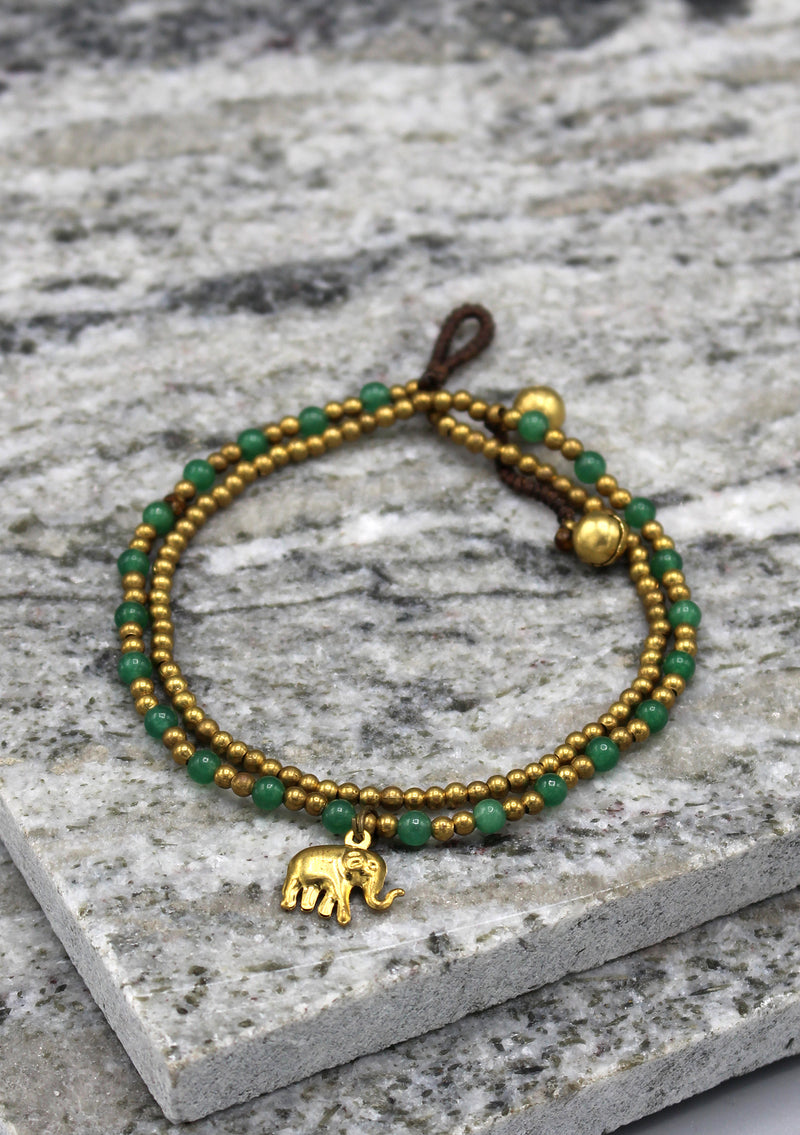 Multicolor Glass and Brass Beads Summer Anklet - nepacrafts