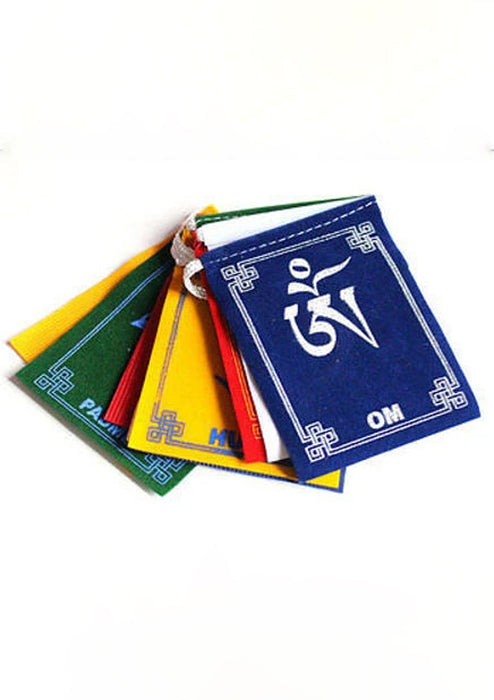Om Mani Velvet Prayer Flags-Small