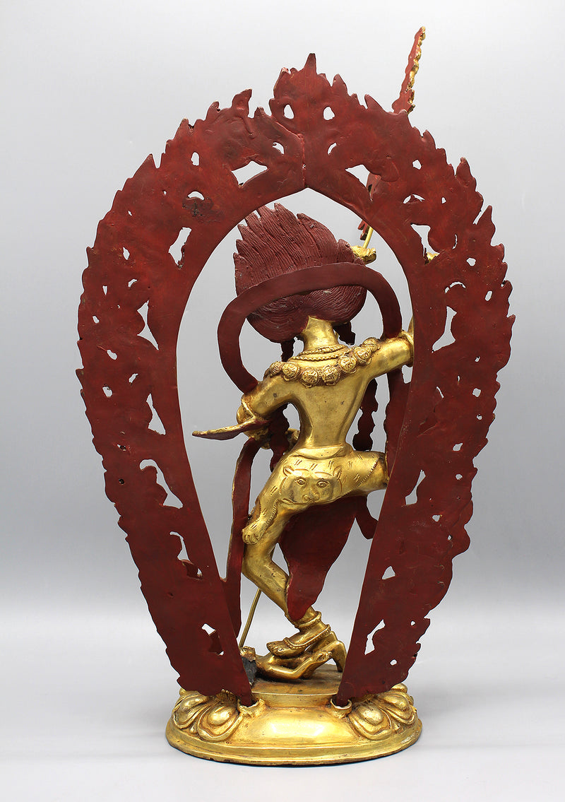 Fully Goldplated Wrathful Yogini Statue