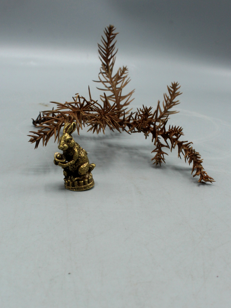 Brass Standing Rabbit Mini Statue