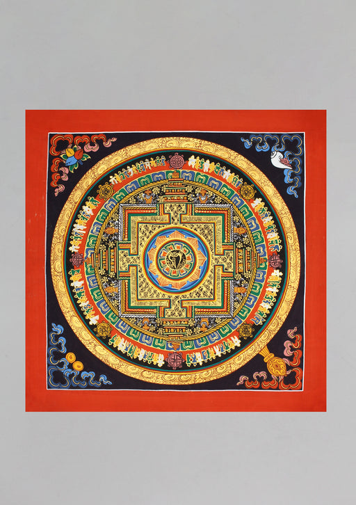 Conch Mandala Tibetan Thangka Painting - nepacrafts