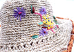 Flower Embroidered Hemp Hat with Orange Lining, Earthy Travel Hat, Hemp Sun Hat HC002 - nepacrafts