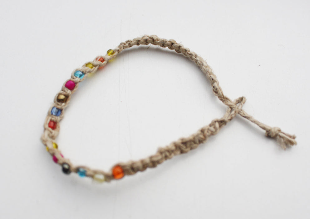 Tricolor Beads Hemp Bracelet - nepacrafts