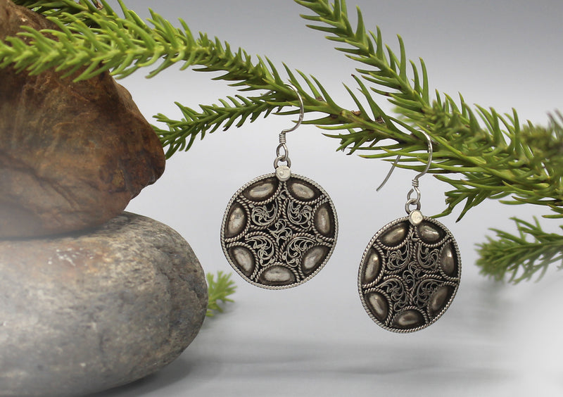 Filigree Sterling Silver Earrings - nepacrafts
