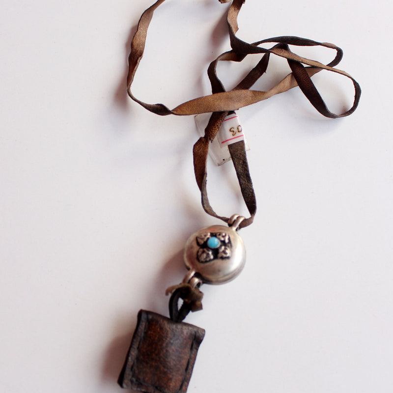 White Metal Double Dorjee Kalachakra Ghau Locket - nepacrafts