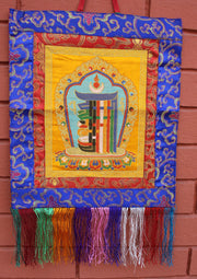 Kalachakra Brocade Framed Wall Hanging - nepacrafts