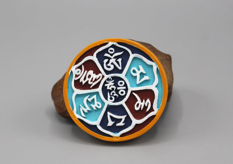 Om Mani Padme Hum Ceramic Fridge Magnet - nepacrafts