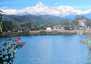 A beautiful View of Mount Machhapuchhre Printed Round Mousepad Mat - nepacrafts