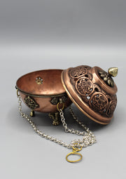 Eight Auspicious Symbol Hanging Copper Incense Burner - nepacrafts