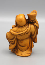 Brown Laughing Buddha with Bowl Resin Statue - nepacrafts