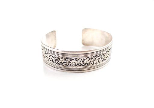 Filigree Pattern Handmade Tibetan Cuff Bracelet - nepacrafts