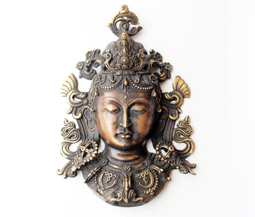 Brass Tara Mask Wall Hanging - nepacrafts