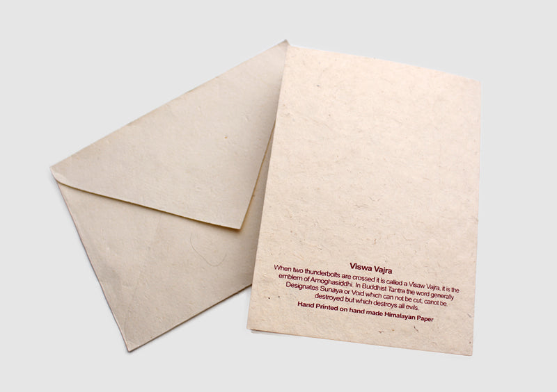 Hand Painted Double Dorje Viswa Vajra Lokta Paper Greetings Card - nepacrafts