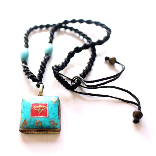 Square Buddha Eye Pendant - nepacrafts