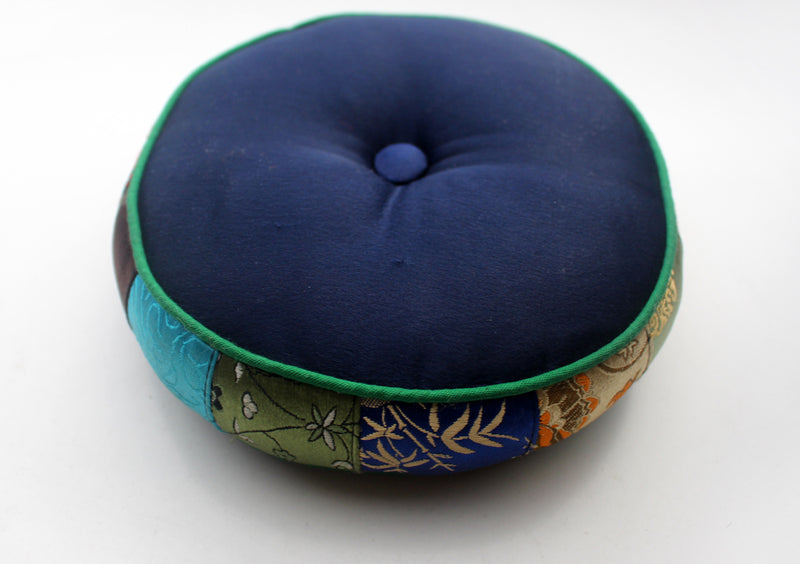 Colorful Handmade Silk Singing Bowl Cushion with Border - nepacrafts