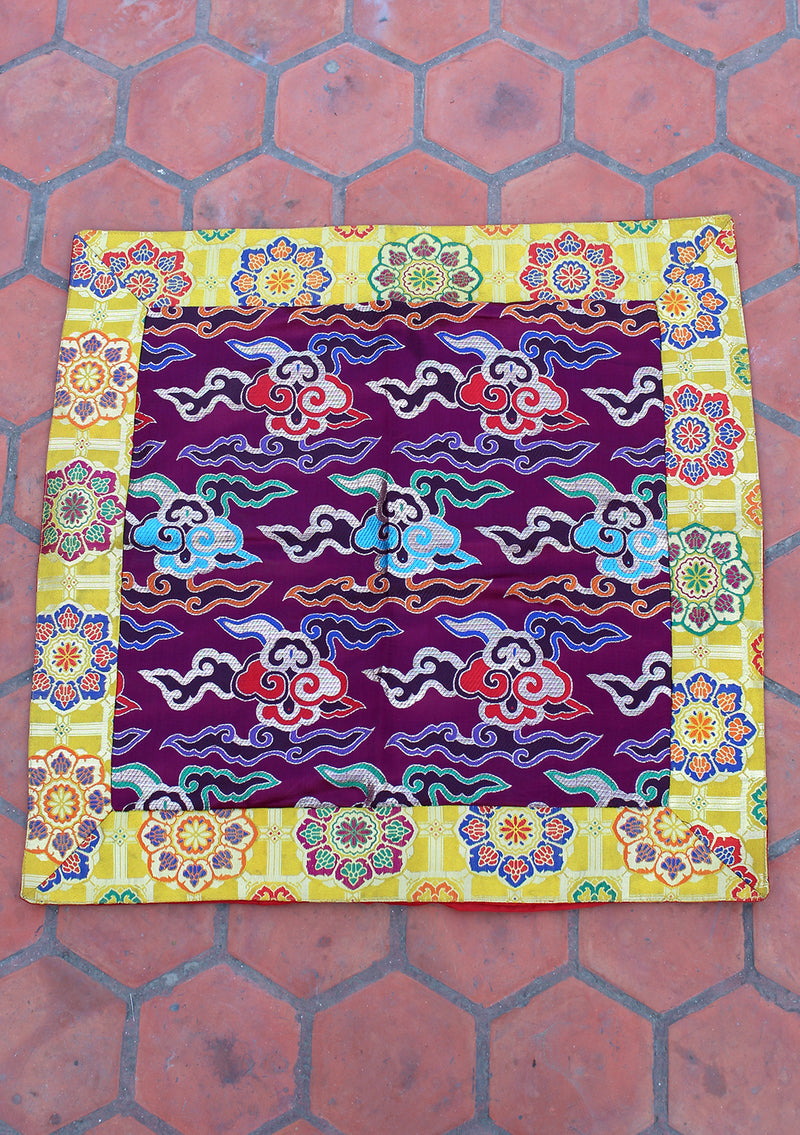 Brocade Framed Tibetan Symbol Altar Cloth