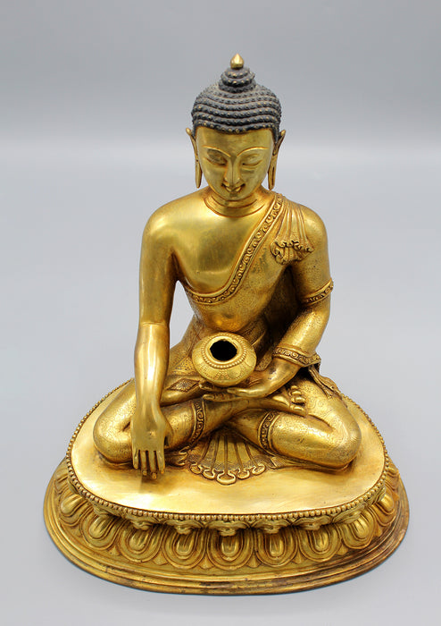 Shakyamuni Buddha Bhumisparsha Mudra Fully Gold Plated Statue