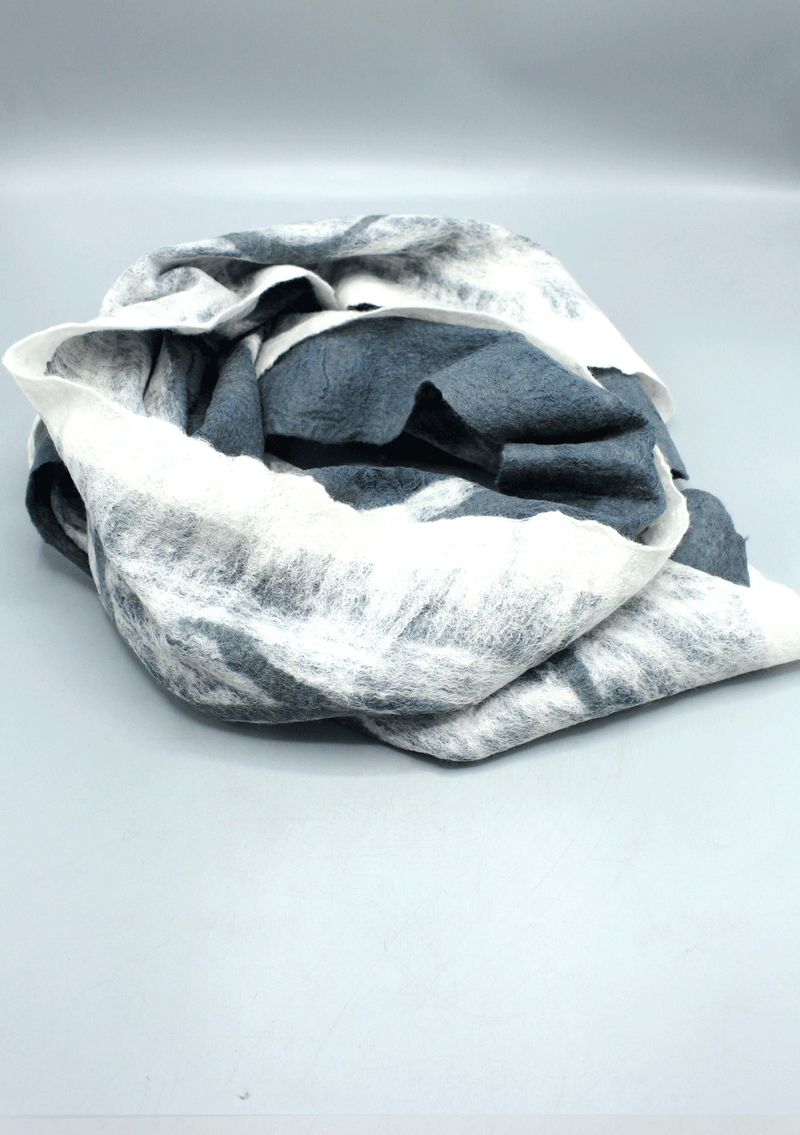 Felt Grey and White Two Tone Wrap