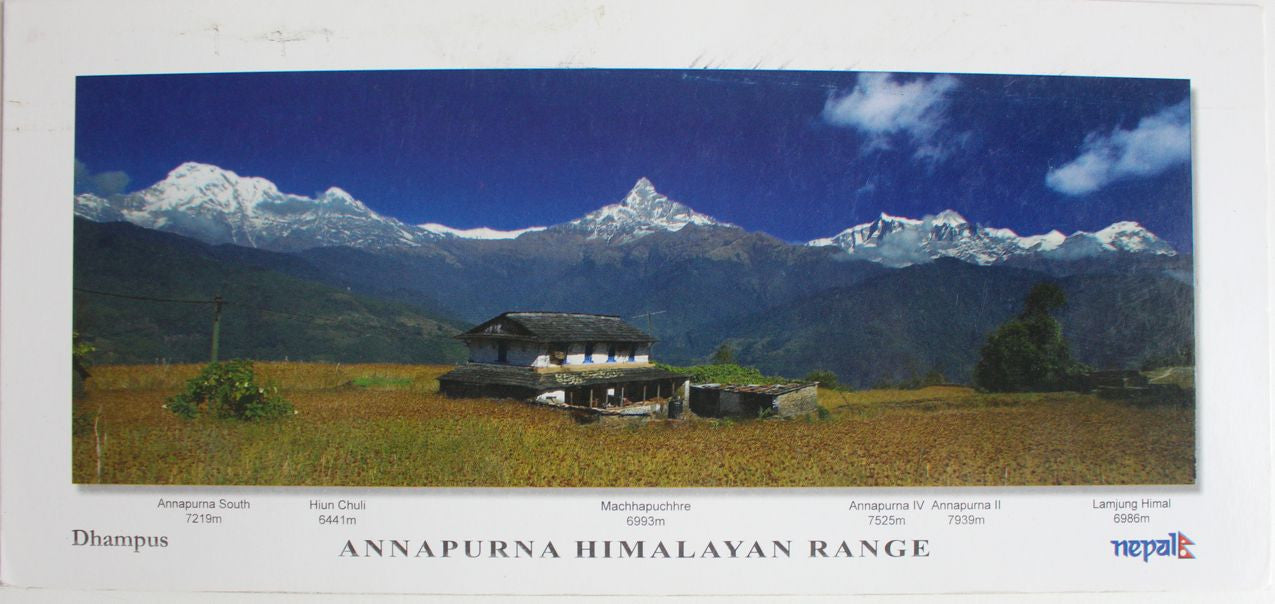Himalayan Range of Annapurna Panoramic Postcard Nepal - nepacrafts