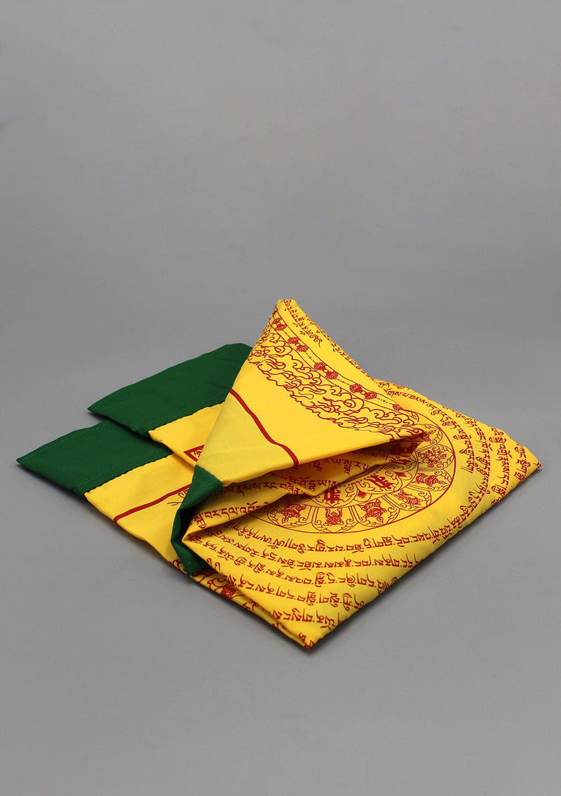 Yellow Color Namgyalma Powerful Mantra Printed Cotton Prayer Flags
