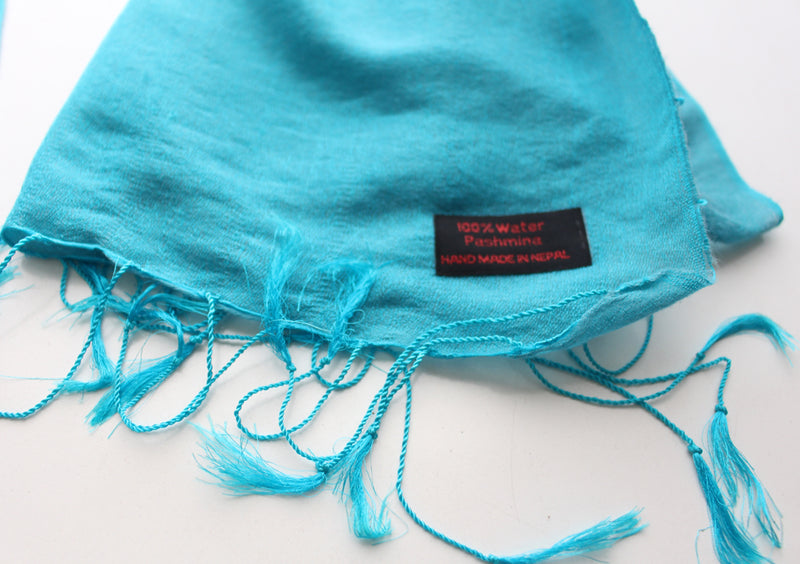 Turquoise Water Pashmina Shawl - nepacrafts