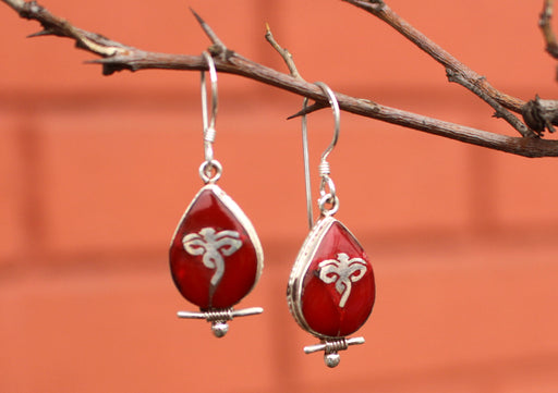 Buddha's Wisdom Eyes Sterling Silver Drop Earrings - nepacrafts