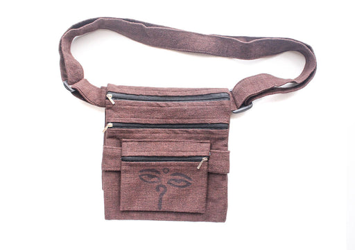 Buddha Eyes Cotton Zipper Cross Body Travel Bag - nepacrafts