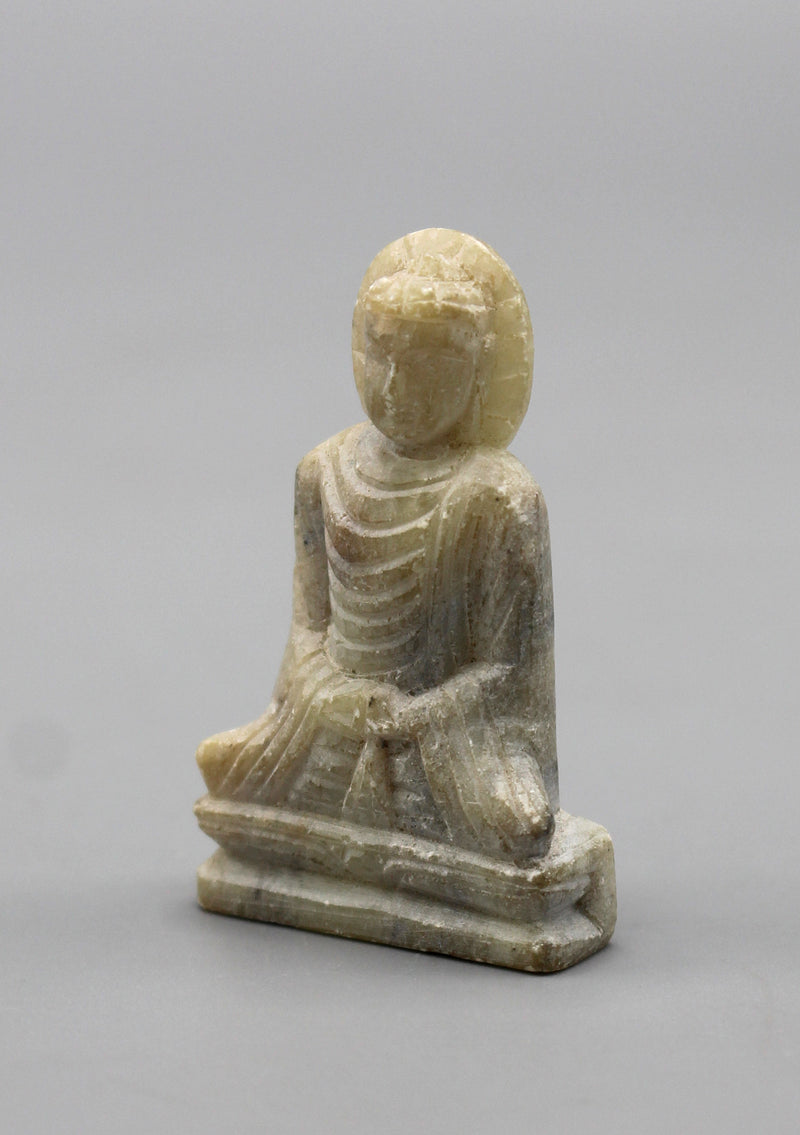Meditating Buddha Statue carved on a marble 1.6" High - nepacrafts