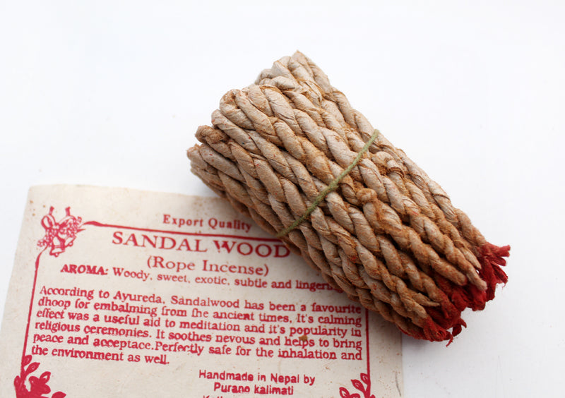 Sandalwood Rope Incense-Pack of 6