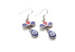 Coral and Lapis Inlaid Drop Earrings - nepacrafts
