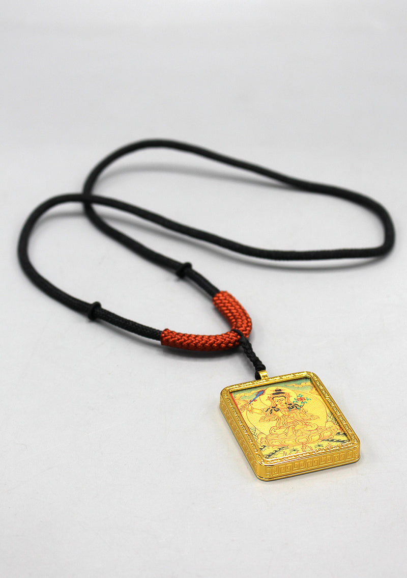 Hand Painted Mini Manjushree Thangka Amulet Pendant
