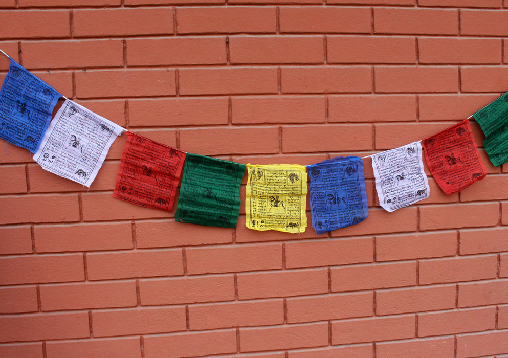 5 Rolls of  Cotton Tibetan Windhorse Prayer Flag - nepacrafts