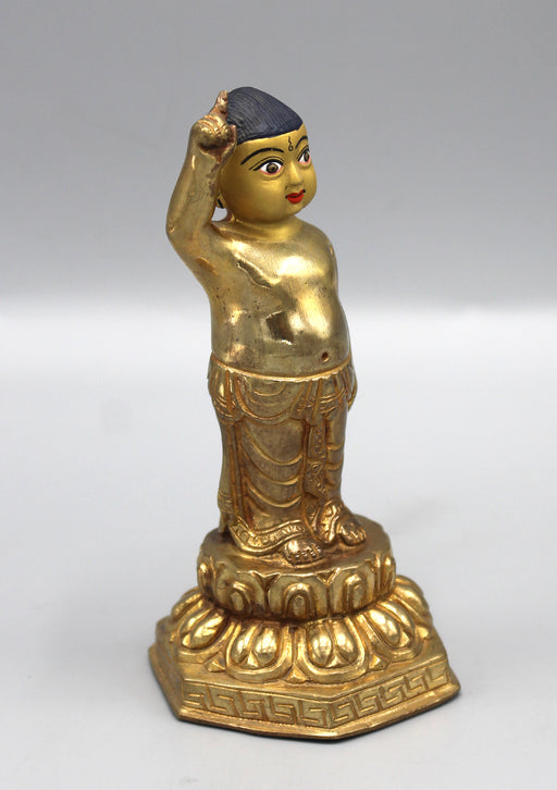 Fully Gold Plated Standing Buddha Statue - nepacrafts