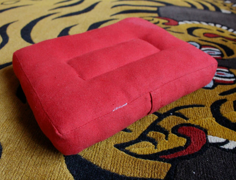 Red Cotton Meditation Cushion - nepacrafts
