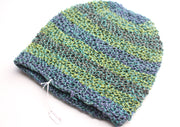 Hand Knitted and Trendy Multicolor lining Hemp Beanie, Hemp Hat - nepacrafts