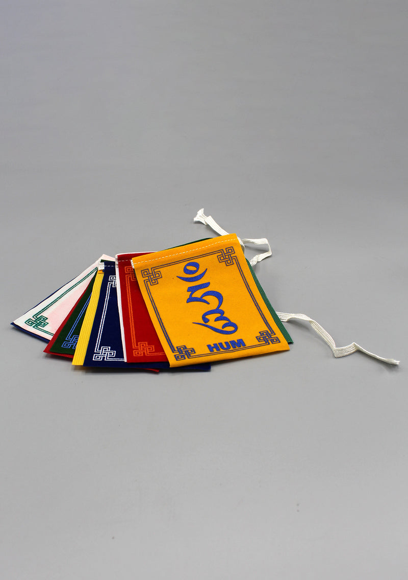 Om Mani Velvet Indoor Prayer Flags-Medium