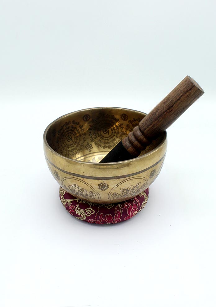 Tree of Life Meditating Buddha Fine Arts - Etched Singing Bowl 6 Inch
