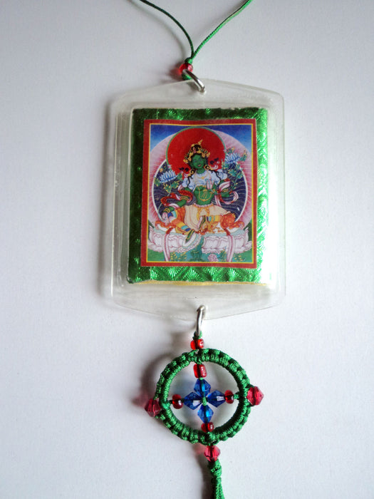 Green Tara Car Hanging Protection Amulet - nepacrafts
