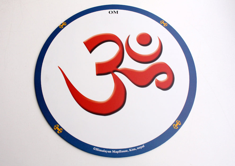 Light Weight and Anti Slip Hindu Om Printed Round Mousepad Mat - nepacrafts