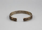Tibetan Om Mani Carving Sterling Silver Bracelet - nepacrafts