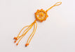 Beautiful Dharmachakra Car Hanging Amulet Decorated with Glass Beads - nepacrafts