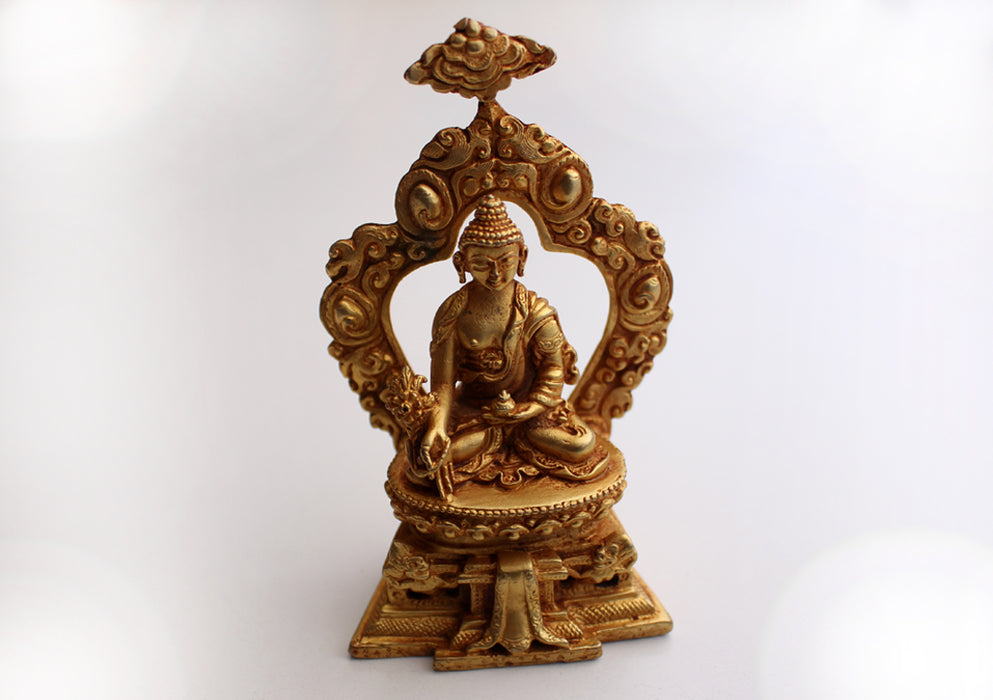 Fully Gold Plated Medicine Buddha Statue - nepacrafts