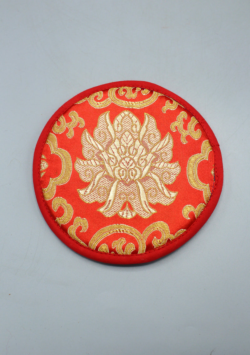 Brocade Red Lotus Singing Bowl Cushion